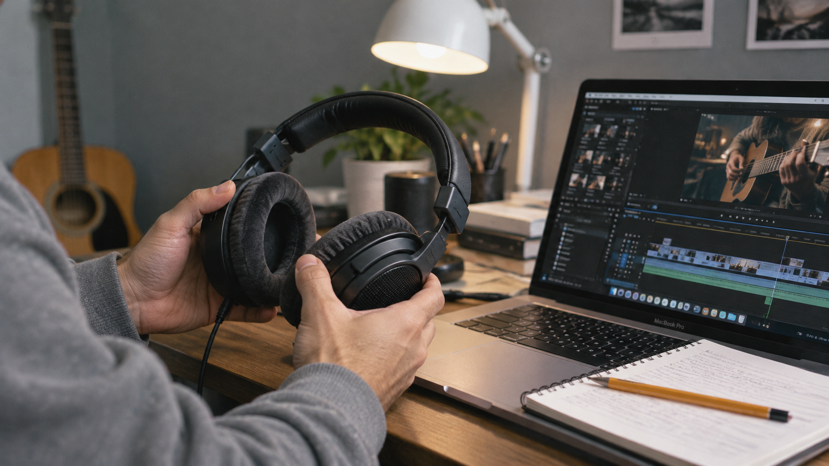 Hands-on testing: reviewer evaluating headphones